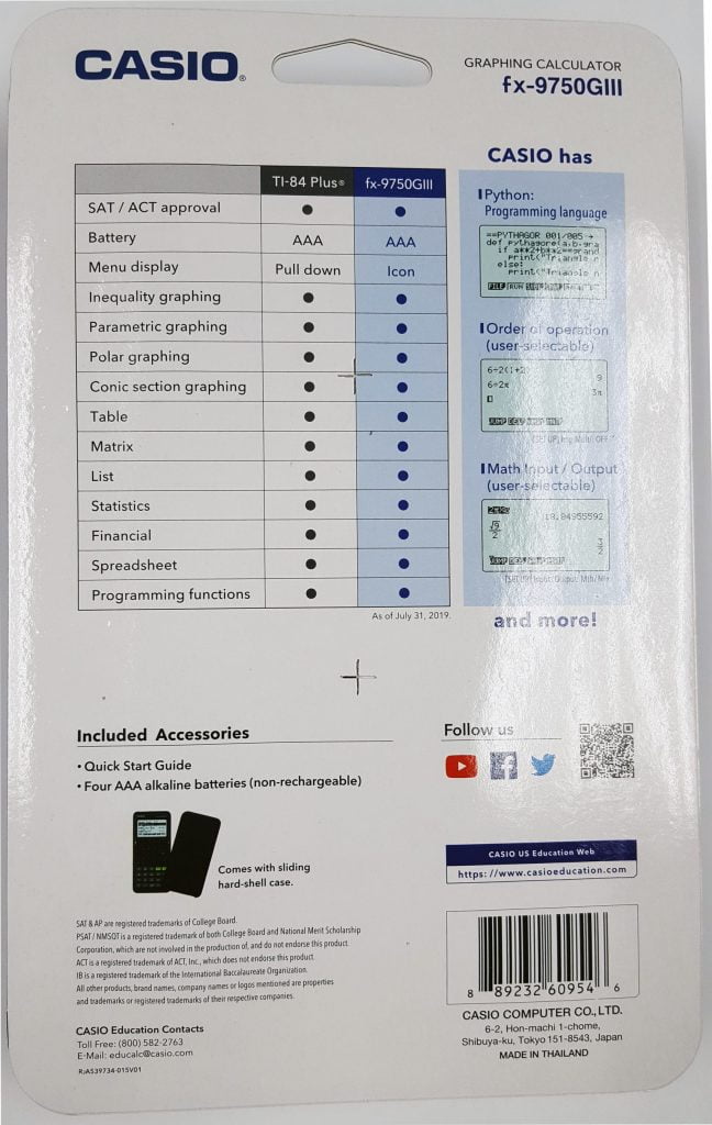 Casio FX-9750GIII Graphing Calculator – Educational Electronics